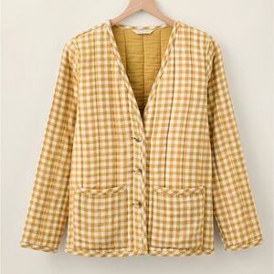 Garnett Hill- Organic-Cotton Quilted Gauze Jacket